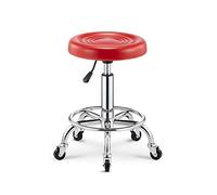HGJHJJHK Simple Bar Chair Beauty Metal Frame PU Seat Silla de oficina ajustable redonda con 5 ruedas de hierro de goma, 47-61 cm de durabilidad (Color: C) Decoración