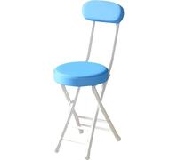 HGJHJJHK Taburete Plegable portátil de 45 cm/18, Taburete de Desayuno de Cocina Plegable, Silla de Metal Acolchada Acolchada con reposapiés y reposapiés, Azul, un tamaño