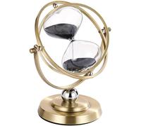 HGJHJJHK Temporizador de Reloj de Arena rotatable, Temporizador de Metal Triste, 60 miutas Temporizador de Reloj de Arena, decoración de Escritorio de la Sala del hogar, Arena Negra