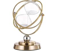 HGJHJJHK Temporizador de Reloj de Arena rotatable, Temporizador de Metal Triste, 60 miutas Temporizador de Reloj de Arena, decoración de Escritorio de la Sala del hogar, Arena Blanca