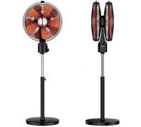 HGJHJJHK Ventilador eléctrico de Doble Cabeza Giratorio de 360 Grados Ventilador Comercial de Alta Potencia de Piso de Alta Potencia, con Control Remoto, Negro