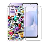 HGJTF Funda para Cubot Note 50 (6.56") con [1 X Cristal Templado Película], Ultrafina Suave Silicone Case Transparente Antichoque TPU Carcasa para Cubot Note 50 - Pintada