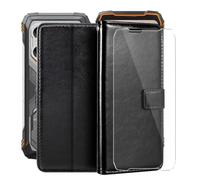 HGJTFANY Cartera Funda para Blackview Xplore 1 (6.78") + Cristal Templado Película, Flip Folio Cuero Carcasa Funciones de Soporte, con Forro Suave de TPU Cover para Blackview Xplore 1 - Black