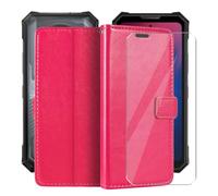 HGJTFANY Flip Funda para Doogee V50 Pro Cristal Templado | RosRed