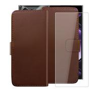 HGJTFANY Funda + Cristal Templado para Oukitel C61 GT (6.88"), HD Vidrio Templado con Flip PU Leather Carcasa Soporte Plegable Función de Cover Billetera Case - Brown