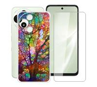 HGJTFANY Funda para Alcatel V3 Pro 5G (6.67") con [1 X Cristal Templado Película], Ultrafina Suave Silicone Case Transparente Antichoque TPU Carcasa para Alcatel V3 Pro 5G - WMB74