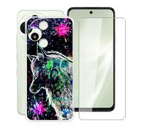 HGJTFANY Funda para Alcatel V3 Pro 5G (6.67") con [1 X Cristal Templado Película], Ultrafina Suave Silicone Case Transparente Antichoque TPU Carcasa para Alcatel V3 Pro 5G - XT113