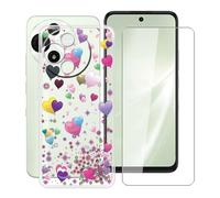 HGJTFANY Funda para Alcatel V3 Pro 5G (6.67") con [1 X Cristal Templado Película], Ultrafina Suave Silicone Case Transparente Antichoque TPU Carcasa para Alcatel V3 Pro 5G - YQ29