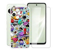 HGJTFANY Funda para Alcatel V3 Pro 5G (6.67") con [1 X Cristal Templado Película], Ultrafina Suave Silicone Case Transparente Antichoque TPU Carcasa para Alcatel V3 Pro 5G - XS40