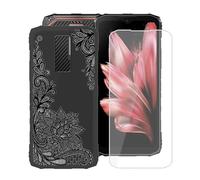 HGJTFANY Funda para Doogee Blade 10 Pro (6.56") + Cristal Templado Película, Negro Silicona Antivibración Cover Ultrafina Suave TPU Anti-caída Carcasa para Doogee Blade 10 Pro -Rosa Negra