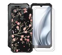 HGJTFANY Funda para Doogee Blade GT Pro (6.72") + 2 x Cristal Templado Película, Negro Silicona Antichoque Cover Ultrafina Suave TPU Anti-caída Carcasa para Doogee Blade GT Pro - Camelia