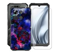 HGJTFANY Funda para Doogee Blade GT Pro (6.72") + Cristal Templado Película, Negro Silicona Antivibración Cover Ultrafina Suave TPU Anti-caída Carcasa para Doogee Blade GT Pro -Nube Rosa
