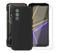 HGJTFANY Funda para Doogee Blade20 Plus 2 x Cristal Templado | Negro | con Antiarañazos Protector de pantalla, Ultrafina Antivibración, Suave TPU Carcasa para Doogee Blade20 Plus 6.6 IN