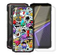 HGJTFANY Funda para Doogee Blade20 Plus 2 x Cristal Templado | XS40 | con Antiarañazos Protector de pantalla, Ultrafina Antivibración, Suave TPU Carcasa para Doogee Blade20 Plus 6.6 IN