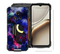 HGJTFANY Funda para Doogee Fire 7 Pro (6.56") + Cristal Templado Película, Negro Silicona Antivibración Cover Ultrafina Suave TPU Anti-caída Carcasa para Doogee Fire 7 Pro -Nube Rosa