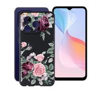 HGJTFANY Funda para Doogee N55 Pro (6.56"), Ultrafina TPU Bumper Phone Case Negro Suave Silicone Antiarañazos Carcasa para Doogee N55 Pro Funda - Rosa roja