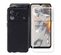 HGJTFANY Funda para Doogee Note 56 Pro (6.56 Pulgadas), Negro + Transparente Silicona Case, Ultrafina Suave TPU Bumper Caso Antichoque Anti Rasguño Protectora Carcasa para Doogee Note 56 Pro