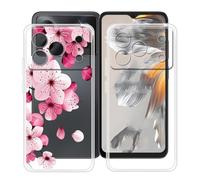 HGJTFANY Funda para Doogee Note 56 Pro (6.56"), Ultrafina Transparente Suave Silicone Antichoque Funda, Anti Rasguño TPU Bumper Carcasa para Doogee Note 56 Pro - Clear + WM113