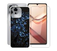 HGJTFANY Funda para Doogee Note 58 (6.75") con [1 X Cristal Templado Película], Ultrafina Suave Silicone Case Transparente Antichoque TPU Carcasa para Doogee Note 58 - Flor de Cristal
