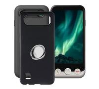 HGJTFANY Funda para Doro Aurora A10 (4.50"), con 360° Rotación Anillo Soporte Movil, Ultrafina Negro Suave Silicona Anti Rasguño Carcasa, TPU Bumper Protector Case para Doro Aurora A10