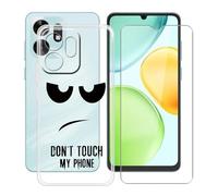 HGJTFANY Funda para Honor 500 Smart (6.75") con [1 X Cristal Templado Película], Ultrafina TPU Antichoque Case Transparente Suave Silicone Carcasa para Honor 500 Smart - No me toques