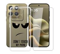 HGJTFANY Funda para Motorola Edge 2026 (6.30") con [1 X Cristal Templado Película], Ultrafina TPU Antichoque Case Transparente Suave Silicone Carcasa para Motorola Edge 2026 - No me toques