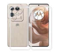 HGJTFANY Funda para Motorola Edge 50 Ultra (6.70"), 2 Pezzi Ultrafino Clear Suave Silicone Antichoque Funda, Anti Rasguño TPU Bumper Carcasa para Motorola Edge 50 Ultra - Transparente
