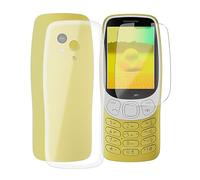 HGJTFANY Funda para Nokia 3210 2024 (2.4") con [1 X Cristal Templado Película], Ultrafina Suave Silicone Case Transparente Antichoque TPU Carcasa para Nokia 3210 2024 - Transparente