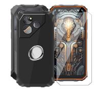 HGJTFANY Funda para Oscal Marine 2 (6.56") con [1 x Cristal Templado Película], con 360° Rotación Anillo Soporte Movil, Negro Retirable Suave Silicona TPU Carcasa para Oscal Marine 2