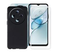 HGJTFANY Funda para Oukitel C5 (6.52 Pulgadas), Negro + Transparente Silicona Case, Ultrafina Suave TPU Bumper Caso Antichoque Anti Rasguño Protectora Carcasa para Oukitel C5