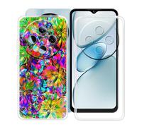 HGJTFANY Funda para Oukitel C5 (6.52"), Ultrafina Transparente Suave Silicone Antichoque Funda, Anti Rasguño TPU Bumper Carcasa para Oukitel C5 - Clear + XT117