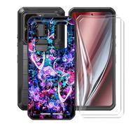 HGJTFANY Funda para Oukitel WP300 5G (6.80") + 2 x Cristal Templado Película, Negro Silicona Antichoque Cover Ultrafina Suave TPU Anti-caída Carcasa para Oukitel WP300 5G - Animado
