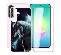 HGJTFANY Funda para Samsung Galaxy A27 (6.70") 2 X Cristal Templado Película, Ultrafina TPU Antichoque Case Transparente Suave Silicone Carcasa para Samsung Galaxy A27 - Soledad