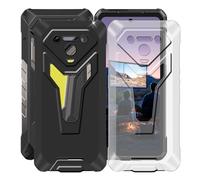 HGJTFANY Funda para Ulefone Armor 34+ (6.95 Pulgadas), Negro + Transparente Silicona Case, Ultrafina Suave TPU Bumper Caso Antichoque Anti Rasguño Protectora Carcasa para Ulefone Armor 34+