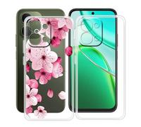 HGJTFANY Funda para Vivo T5x (6.76"), Ultrafina Transparente Suave Silicone Antichoque Funda, Anti Rasguño TPU Bumper Carcasa para Vivo T5x - Clear + WM113