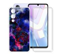 HGJTFANY Funda para Vivo Y19s 5G (6.74") + 2 x Cristal Templado Protector Pantalla, Ultrafina Transparente Antichoque Caso Suave TPU Silicona Carcasa para Vivo Y19s 5G - XT114