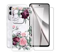 HGJTFANY Funda para Vivo Y31 Pro 5G (6.72") con [1 X Cristal Templado Película], Ultrafina Suave Silicone Case Transparente Antichoque TPU Carcasa para Vivo Y31 Pro 5G - YQ12