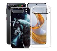 HGJTFANY Funda para ZTE Nubia Air Pro (6.77"), 2 Piezas Ultrafina Suave Silicone Antichoque Case, Transparente Anti Rasguño TPU Bumper Carcasa para ZTE Nubia Air Pro - Clear + Soledad