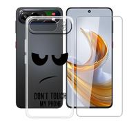 HGJTFANY Funda para ZTE Nubia Air Pro (6.77") con [1 X Cristal Templado Película], Ultrafina TPU Antichoque Case Transparente Suave Silicone Carcasa para ZTE Nubia Air Pro - No me toques