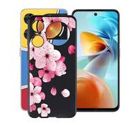 HGJTFANY Funda para ZTE Nubia Music 2 (6.70"), Ultrafina TPU Bumper Phone Case Negro Suave Silicone Antiarañazos Carcasa para ZTE Nubia Music 2 Funda - Flor de durazno