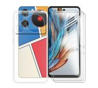 HGJTFANY Funda para ZTE Nubia Music Z2353 (6.60") + 2 X Cristal Templado, Ultrafino Clear TPU Bumper Fundas Suave Silicona Antichoque Case Carcasa para ZTE Nubia Music Z2353 - Transparente