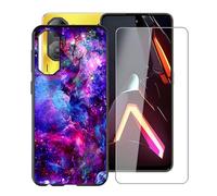 HGJTFANY Funda para ZTE Nubia Neo 3 (6.80") + Cristal Templado Película, Negro Silicona Antivibración Cover Ultrafina Suave TPU Anti-caída Carcasa para ZTE Nubia Neo 3 -Precioso