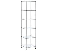 HGKMBRY Estantería de cristal con seis estantes transparente, estantería de vidrio moderna para sala de estar y oficina como estantería de almacenamiento estable y versátil para objetos de colección