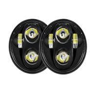 Hgkqbomb 2 Faros Delanteros LED De 5,75 Pulgadas Y 5 3/4 Pulgadas Para Dyna, Para Low, Para Rider, Para Super, Para Glide, Para Switch, Para Wide Para Glide. Faro Motocicleta Faro Delantero(2pcs D)