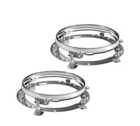 Hgkqbomb Anillo Montaje Para Faro Lantero Redondo LED 7 Pulgadas Para Wrangler Para FLD Para Touring Para Softail Accesorios Para Coche Y Motocicleta Faro Motocicleta Faro Delantero(Chrome 2PCS)