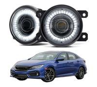 Hgkqbomb Faro Principal Montaje De Faros Conjunto Luz Antiniebla 2 X 30 W Para Civic 2016 2017 2018 2019 2020 2021 (incluido Tipo Para R) Lente LED Automóvil Angel Eye DRL Circulación Diurna 12 V