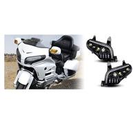 Hgkqbomb Para GoldWing Para GL1800 2001-2016 2017 Conjunto Faros Delanteros LED Motocicleta Lámpara Intermitente Delantera Señal Giro Luz Alta Y Baja Faro Delantero Faro Motocicleta Faro Delantero