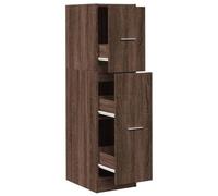 HGLADYU Armario de farmacia con aspecto de roble, 30 x 41 x 118 cm, armario de madera con extraíble, versátil como armario de cocina, mesa auxiliar o cómoda, con guías de metal y tiradores