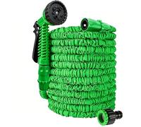 HGLCM mangueras de jardín hinchadas con pistola de pulverización de 8 funciones, manguera mágica flexible expandible 3 veces, a prueba de fugas, ligera y fácil de almacenar (Verde, 7.5m)