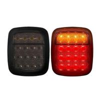 HGMGFYCX Para Jeep Para Wrangler YJ TJ CJ 2 Piezas 16 Luces Traseras LED Con Carcasa Ahumada Luz Trasera De Freno Luz De Marcha Atrás Intermitentes (Smoked with Turn)